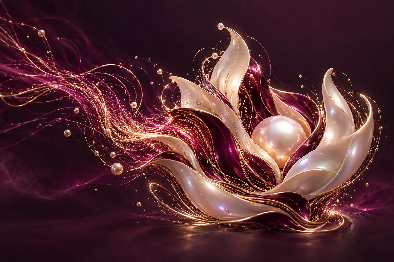 Fine luminous strands become a resolved sculptural form.